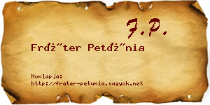 Fráter Petúnia névjegykártya